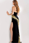 Jovani 47009 Velvet Sequin Embellishment Strapless Prom Gown