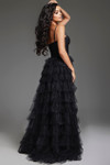 Jovani 38278 Layered Tulle Ruffles Spaghetti Straps Gown