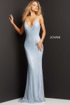 Jovani 08139 Sequin Embellished Beaded V-Neck Sheath Dress