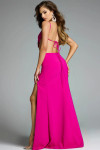 Jovani 44735 Stretch Crepe Embellished Bow Side Cutouts Gown