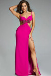 Jovani 44735 Stretch Crepe Embellished Bow Side Cutouts Gown