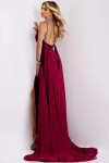 Jovani 43699 Velvet Halter High Neck Beaded Collar Long Gown