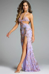 Jovani 45531 Beaded Mesh Halter Neck Cutout Sleeveless Gown