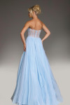 Jovani 38946 Tulle Floral Ruffle Sweetheart Neck Corset Gown