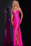 Jovani 36403 Jersey Sequin V-Neckline Sleeveless Long Dress