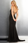 Jovani 36403 Jersey Sequin V-Neckline Sleeveless Long Dress