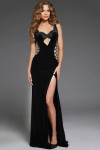 Jovani 40815 Lace Beaded Bustier V-Neck Sleeveless Gown