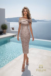 Terani Couture 261C6514 Brocade Off Shoulder Short Gown