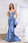 Terani Couture 252E5534 Tafetta Embroidered Tulle Long Gown