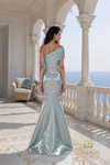 Terani Couture 261E6227 Shimmer Assymetric Neckline Gown