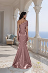 Terani Couture 261E6227 Shimmer Assymetric Neckline Gown