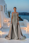 Terani Couture 261E6254 Stretch Mikado Illussion Neck Gown
