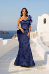 Terani Couture 261E6678 Jacquard Ruffled One Shoulder Gown