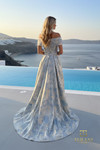Terani Couture 261M6444 Jacquard Off Shoulder Long Gown