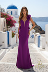 Terani Couture 261P6061 Stretch Twill Halter Neck Long Gown
