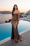 Terani Couture 261P6072 Foil Sweetheart Neck Sleeveless Gown