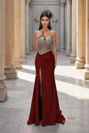Terani Couture 261P6115 Satin Sweetheart Neckline Long Gown