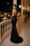 Terani Couture 261P6263 Sequined Fabric Scoop Neck Long Gown