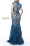 Terani Couture 1721GL4446 High Neck Cape Sleeve Long Dress