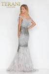 Terani Couture 1911GL9512 Feathers Fringed Bejeweled Gown