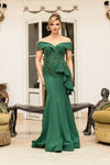 Terani Couture 1911M9339 Stretch Crepe Off-Shoulder Gown