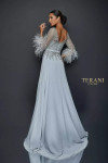 Terani Couture 1921M0473 Chiffon Feather Long Sleeves Gown