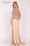 Terani Couture 1921M0473 Chiffon Feather Long Sleeves Gown
