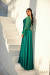 Terani Couture 1921M0473 Chiffon Feather Long Sleeves Gown