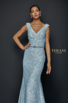 Terani Couture 1921M0726 Stretch Jacquard Off Shoulder Gown