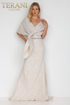 Terani Couture 1921M0726 Stretch Jacquard Off Shoulder Gown