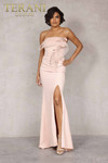 Terani Couture 2021E2818 Horsehair Trim Strapless Long Gown