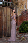 Terani Couture 252GL5226 Beaded Tulle Off Shoulder Long Gown