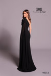 Tarik Ediz 99013 Crepe One-Shoulder Cape Sleeve Sheath Dress