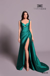 Tarik Ediz 99035 Taffeta Sweetheart Neck Ruched Long Dress