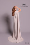 Tarik Ediz 99046 Crepe Long Cape Sleeve High Neck Long Dress