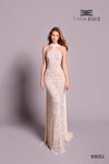 Tarik Ediz 99051 Embroidery Beaded Halter Sleeveless Gown