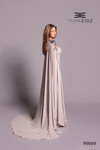 Tarik Ediz 99069 Crepe Beaded Cape Sweetheart Neckline Dress