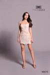 Tarik Ediz 99075 Floral Lace Strapless Sheath Short Dress