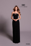 Tarik Ediz 99088 Chiffon Straight Neck Illusion Cutout Dress