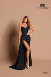 Tarik Ediz 99096 Taffetta Asymmetric Neck Sleeveless Dress