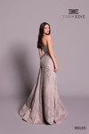 Tarik Ediz 99105 Crushed Taffeta Strapless Sheath Long Dress