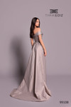 Tarik Ediz 99108 Taffeta Off Shoulder Sleeve High Slit Dress
