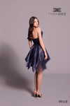Tarik Ediz 99110 Jacquard Ruffled One Shoulder Short Dress