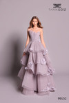 Tarik Ediz 99152 Tulle Tiered Floral Strapless Ballgown