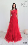 RG2 by Tarik Ediz 55050 Tulle One Shoulder Sleeveless Dress