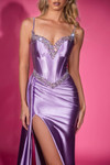 Portia and Scarlett PS25203 Satin Straps Sleeve Corset Dress