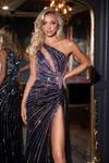 Portia and Scarlett PS25330 Beaded One Shoulder Slit Dress