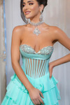 Portia and Scarlett PS25961 Chiffon Strapless Tiered Dress