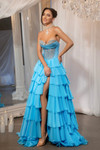 Portia and Scarlett PS25961 Chiffon Strapless Tiered Dress