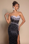 Portia and Scarlett PS26002 Beaded Strapless Corset Dress
